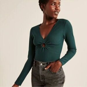 Abercrombie and Fitch Green Long Sleeve Top